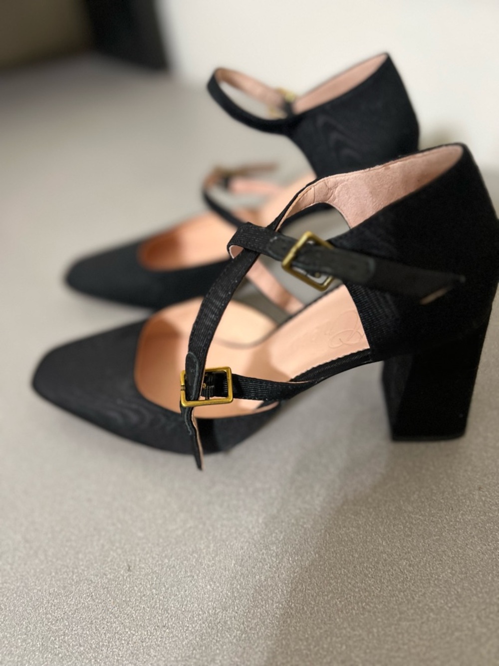 J. Crew Black Cross-Strap Block Heel Pumps (Prom, Grad, Wedding) - Picture 3 of 6